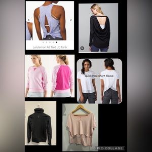 Lululemon bundle lot x6 shirts unity long sleeve voyage sweater all tied up tank